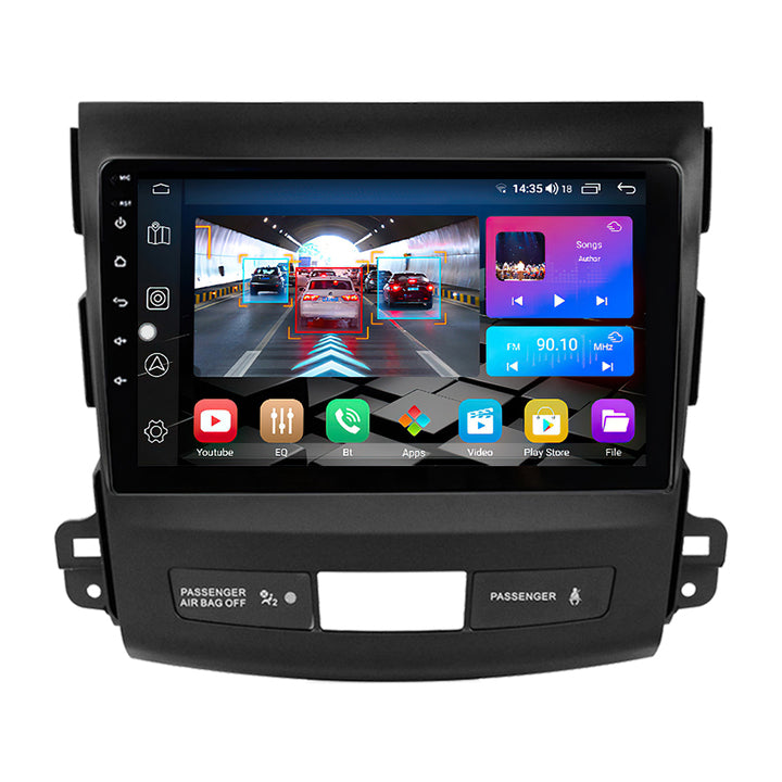 LEHX 2 Din Android 12 Car Radio Multimedia Player for Mitsubishi Outlander 2006-2012 Peugeot 4007 Citroen C-Crosser Carplay GPS